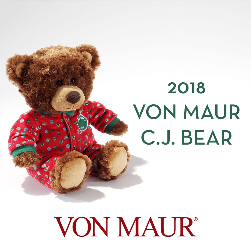 Limited Edition Von Maur Teddy Bear Plush White Felt CJ 2020 Holiday  Christmas