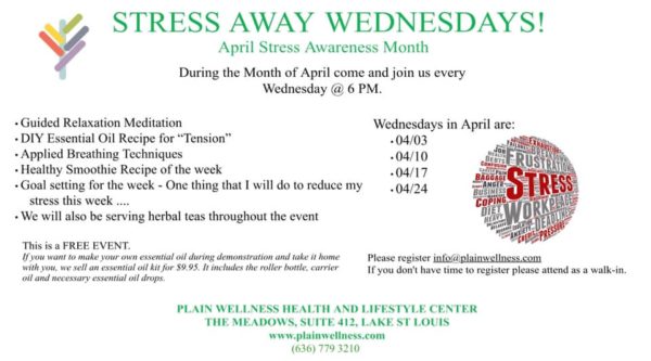Plain Wellness Health & Lifestyle: Stress Away Wednesdays! - The Meadows at Lake St Louis