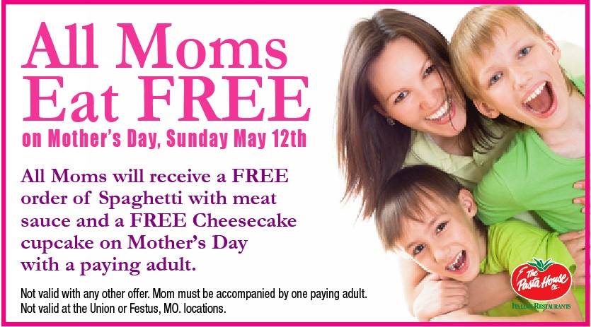 Moms Eat Free for Mother's Day