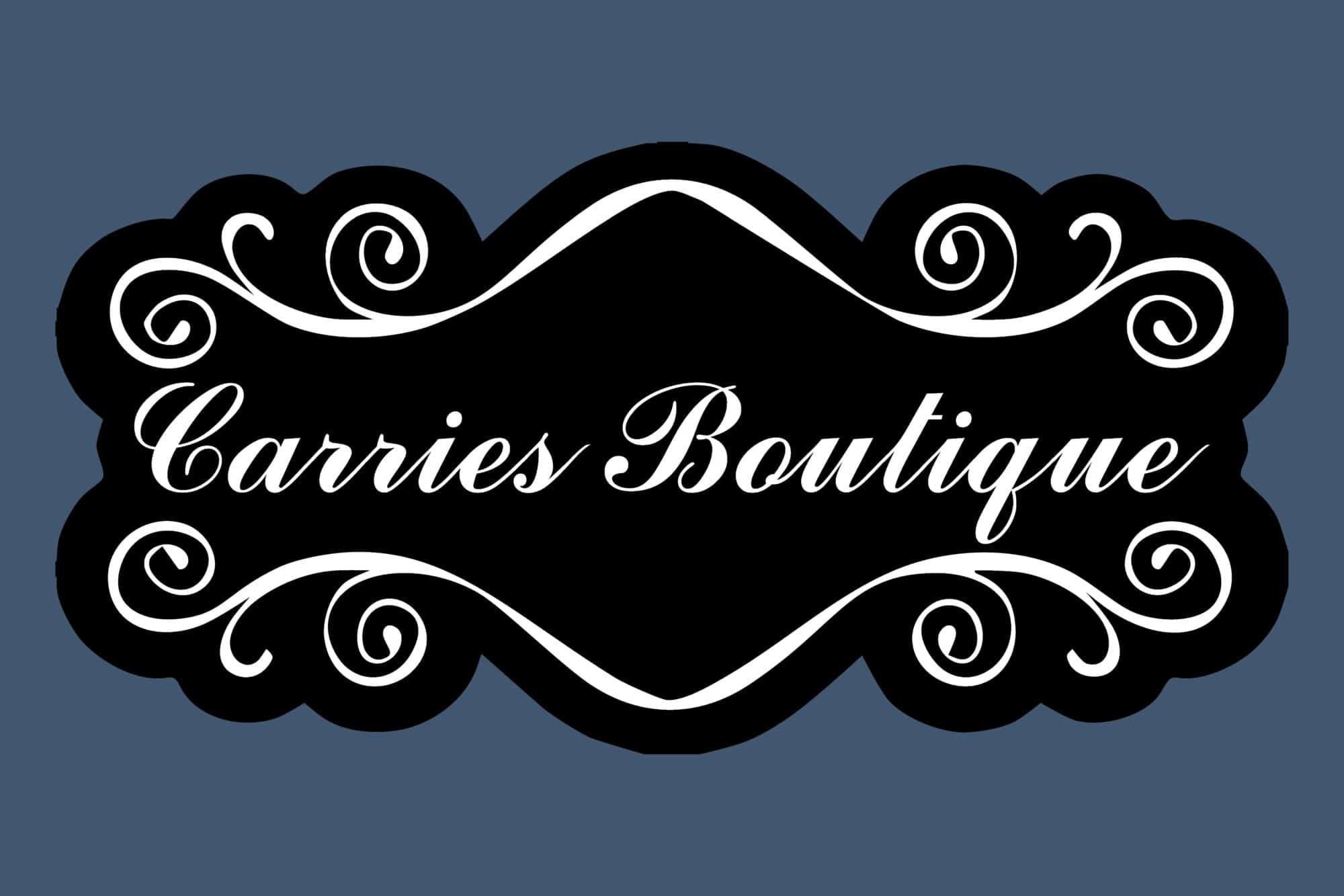 Carries Logo Black & White w Blue BG